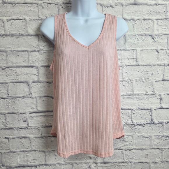Ekouaer Top Womens Size Medium Pink V Neck Tank - Picture 1 of 10